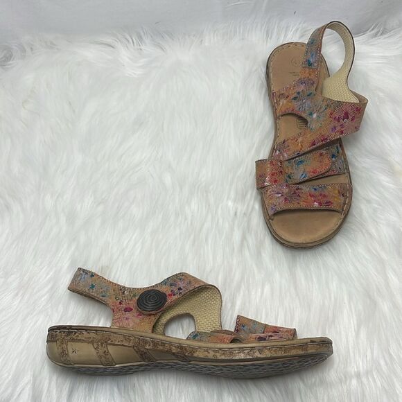 Spring Step Tadell Tan Color Flecked Strappy Sandals Sz 41/US 9.5-10 - Picture 1 of 7